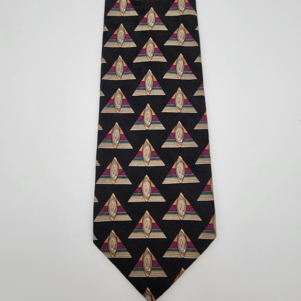 Robert Talbott Best of Class Geometric Paisley Medallion Silk Tie Black Necktie